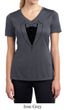 Ladies Shirt Basic Black Tuxedo Moisture Wicking V-neck Tee T-Shirt
