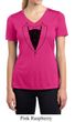 Ladies Shirt Basic Black Tuxedo Moisture Wicking V-neck Tee T-Shirt