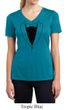 Ladies Shirt Basic Black Tuxedo Moisture Wicking V-neck Tee T-Shirt
