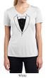 Ladies Shirt Basic Black Tuxedo Moisture Wicking V-neck Tee T-Shirt