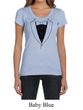 Ladies Shirt Basic Black Tuxedo Scoop Neck Tee T-Shirt