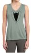 Ladies Shirt Basic Black Tuxedo Sleeveless Moisture Wicking Tee