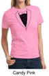 Ladies Shirt Basic Black Tuxedo Tee T-Shirt
