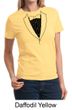 Ladies Shirt Basic Black Tuxedo Tee T-Shirt