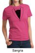 Ladies Shirt Basic Black Tuxedo Tee T-Shirt
