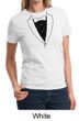 Ladies Shirt Basic Black Tuxedo Tee T-Shirt