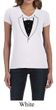 Ladies Shirt Basic Black Tuxedo V-neck Tee T-Shirt