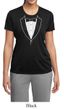 Ladies Shirt Basic White Tuxedo Moisture Wicking Tee T-Shirt