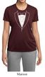 Ladies Shirt Basic White Tuxedo Moisture Wicking Tee T-Shirt