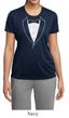 Ladies Shirt Basic White Tuxedo Moisture Wicking Tee T-Shirt