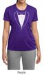 Ladies Shirt Basic White Tuxedo Moisture Wicking Tee T-Shirt