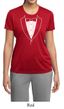 Ladies Shirt Basic White Tuxedo Moisture Wicking Tee T-Shirt