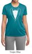 Ladies Shirt Basic White Tuxedo Moisture Wicking Tee T-Shirt