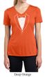 Ladies Shirt Basic White Tuxedo Moisture Wicking V-neck Tee T-Shirt