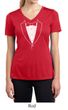 Ladies Shirt Basic White Tuxedo Moisture Wicking V-neck Tee T-Shirt