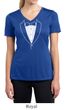 Ladies Shirt Basic White Tuxedo Moisture Wicking V-neck Tee T-Shirt