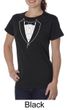 Ladies Shirt Basic White Tuxedo Organic Tee T-Shirt