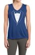 Ladies Shirt Basic White Tuxedo Sleeveless Moisture Wicking Tee