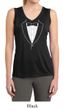 Ladies Shirt Basic White Tuxedo Sleeveless Moisture Wicking Tee