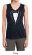 Ladies Shirt Basic White Tuxedo Sleeveless Moisture Wicking Tee