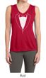 Ladies Shirt Basic White Tuxedo Sleeveless Moisture Wicking Tee