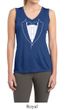 Ladies Shirt Basic White Tuxedo Sleeveless Moisture Wicking Tee
