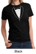 Ladies Shirt Basic White Tuxedo Tee T-Shirt