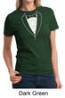 Ladies Shirt Basic White Tuxedo Tee T-Shirt