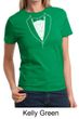 Ladies Shirt Basic White Tuxedo Tee T-Shirt