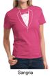 Ladies Shirt Basic White Tuxedo Tee T-Shirt