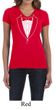 Ladies Shirt Basic White Tuxedo V-neck Tee T-Shirt