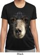 Ladies Shirt Big Black Bear Face Moisture Wicking Tee T-Shirt