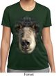 Ladies Shirt Big Black Bear Face Moisture Wicking Tee T-Shirt