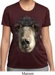Ladies Shirt Big Black Bear Face Moisture Wicking Tee T-Shirt