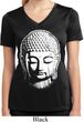 Ladies Shirt Big Buddha Head Moisture Wicking V-neck Tee