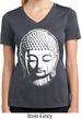 Ladies Shirt Big Buddha Head Moisture Wicking V-neck Tee