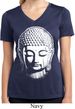 Ladies Shirt Big Buddha Head Moisture Wicking V-neck Tee