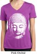 Ladies Shirt Big Buddha Head Moisture Wicking V-neck Tee