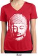 Ladies Shirt Big Buddha Head Moisture Wicking V-neck Tee
