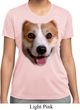 Ladies Shirt Big Corgi Face Moisture Wicking Tee T-Shirt