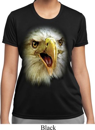 Ladies Shirt Big Eagle Face Moisture Wicking Tee T-Shirt