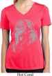 Ladies Shirt BIG Ganesha Profile Moisture Wicking V-neck Tee T-Shirt