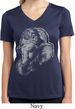 Ladies Shirt BIG Ganesha Profile Moisture Wicking V-neck Tee T-Shirt