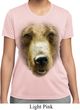 Ladies Shirt Big Grizzly Bear Face Moisture Wicking Tee T-Shirt