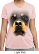 Ladies Shirt Big Rottweiler Face Moisture Wicking Tee T-Shirt