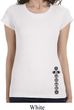 Ladies Shirt Black 7 Chakras Bottom Print Longer Length Tee T-Shirt