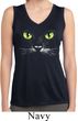 Ladies Shirt Black Cat Sleeveless Moisture Wicking Tee T-Shirt