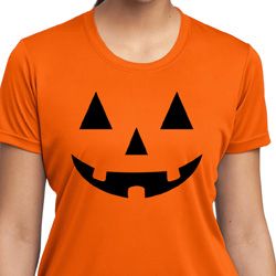 Ladies Shirt Black Jack O Lantern Moisture Wicking Tee T-Shirt Ladies Shirt Black Jack O Lantern Moisture Wicking Tee T-Shirt