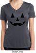 Ladies Shirt Black Jack O Lantern Moisture Wicking V-neck Tee T-Shirt