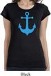 Ladies Shirt Blue Anchor Longer Length Tee T-Shirt